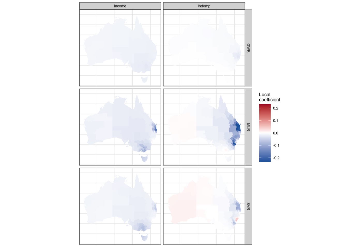 Local coefficients of geocomplexity in the error explanation, demo
